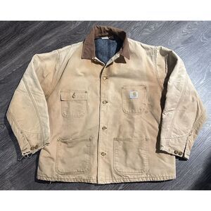 VTG‎ Carhartt Canvas Chore Jacket Mens 48? Blanket Lined Work Duck Coat 6BLC USA